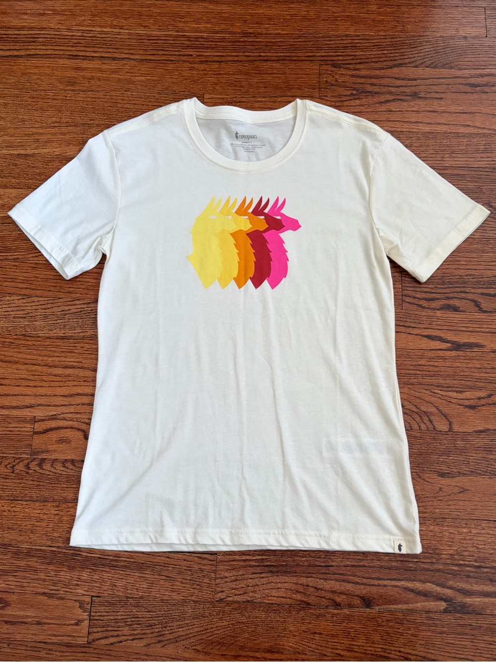 Cotopaxi Women's Llama Sequence Organic T-Shirt Womens S Oatmeal Pink Hiking